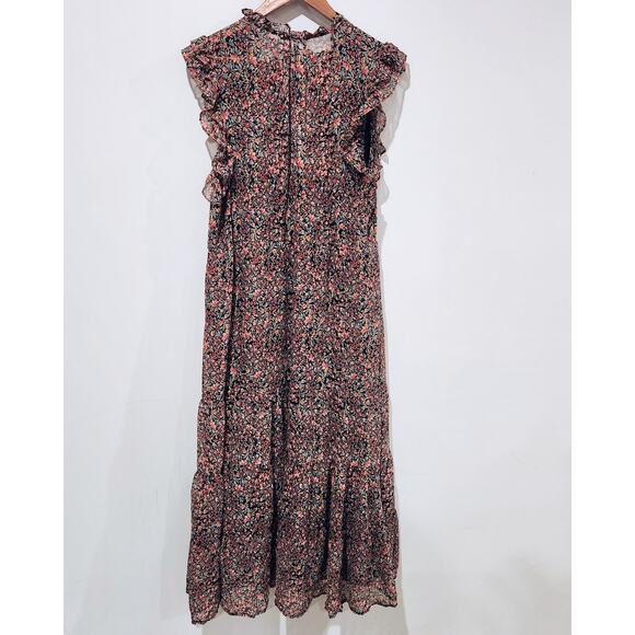 BB Dakota By Steve Madden Womens Black Floral Chiffon Maxi Dress Size Large Boho - Picture 7 of 11